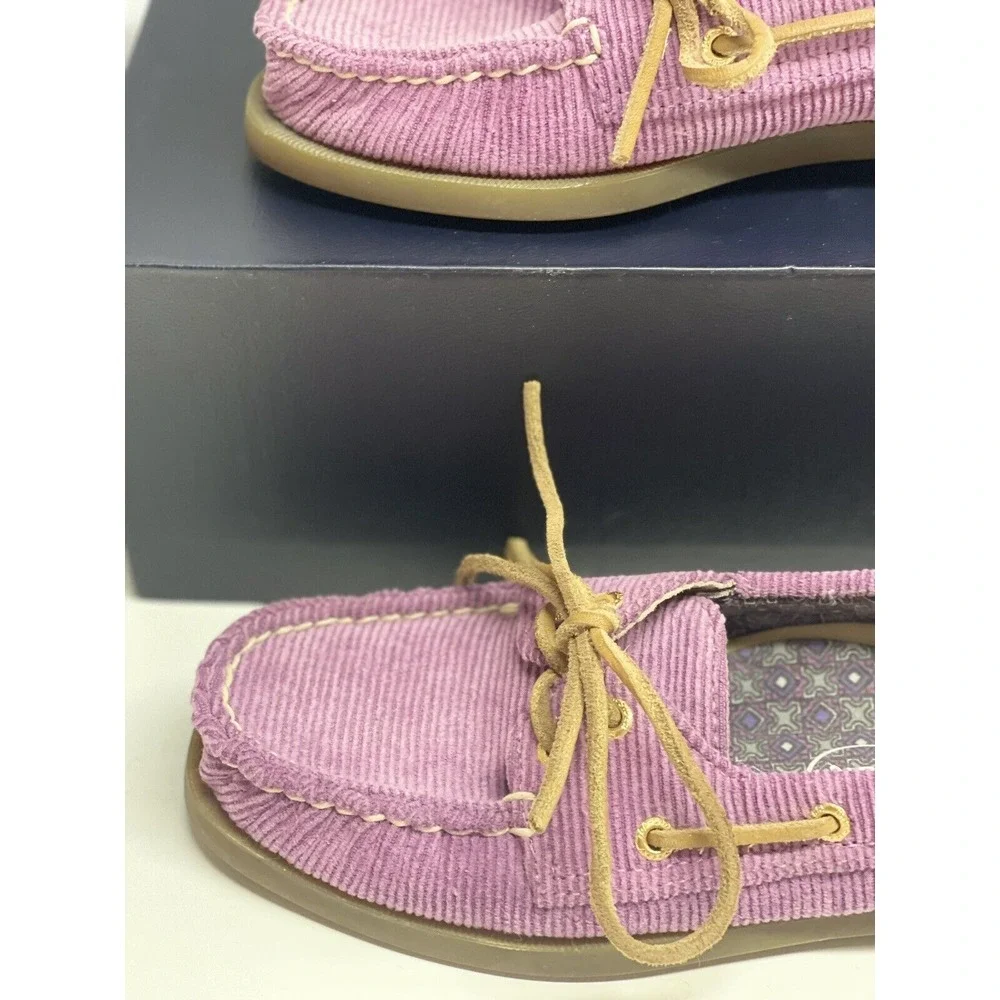 Sperry Top‎ Sider Size 5.5 Purple Brown Corduroy Boat Shoe